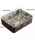 UMJIGF Vessel Sink Outdoor Courtyard Retro Ceramic Table Basin Wash Basin Bathroom Wash Basin Single Basin Home Balcony Basin Container Sink B 47cm x 36cm with floral design.