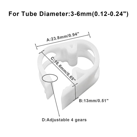 Five Pack Adjustable Plastic Tubing Clamps For 3 To 6 mm Hoses One Eighth To One Quarter Inch Clamp Flow Control Clips Lab Grade