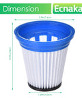 Image showing dimensions of Six Pack HEPA Replacement Filters For DS1030 DS1020 Stick Vacuum Cleaners Easy Install Snap In Fit 520280