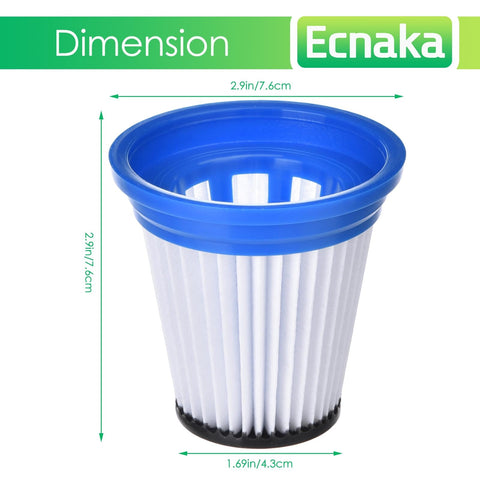 Image showing dimensions of Six Pack HEPA Replacement Filters For DS1030 DS1020 Stick Vacuum Cleaners Easy Install Snap In Fit 520280
