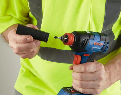 Man using 18V Brushless Dual Mode Impact Driver And Wrench With 1800 In Lbs Torque And 4200 IPM Two In One Hex Shank Power Groove