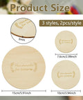 Product display of Six Pcs Wooden Backing Plates For Finishing Embroidery Hoops In Three Round Sizes 5.9In, 3.9In And 3In, no ring