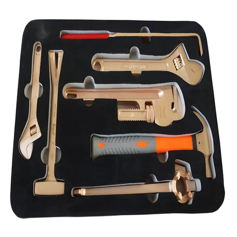 Non Sparking 16 Piece Tool Set For Explosive Environments FM Approved Beryllium Copper Safety Tools in carrying case