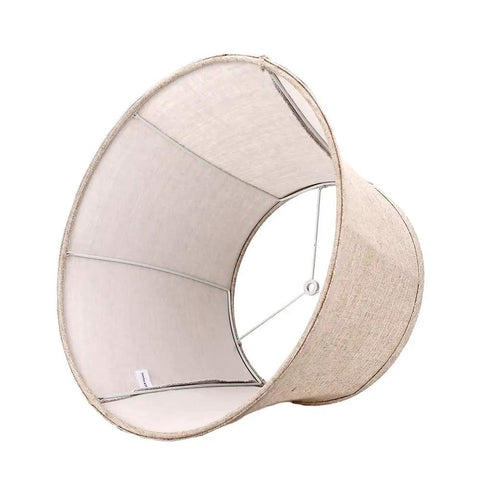 Brown Drum Lamp Shade Big Size 12x16x11 Spider Fitter Handcrafted Fabric Linen interior view with metal support frame