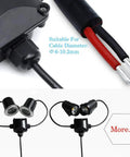 IP68 Waterproof Junction Box For Outdoor Lighting, 3-Way Cable Connectors, Built Tough External Box With Rubber Grommets, Handles 6mm To 10.2mm Cables