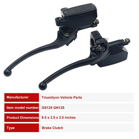 One Inch 25mm Hydraulic Clutch And Brake Master Cylinder Lever Kit For Motorcycle Left And Right Set Ride Ready Fits Honda Gold Wing Shadow Magna VTX Road Star V Star Yamaha Kawasaki Suzuki, black levers with dimensions 8.5 x 3.5 x 3.5 inches