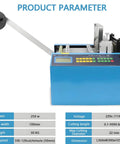 Hot Shrink Tube Cutter Machine 250W Electric Pipe Cutting Tool Computer Controlled, with feeding system and control panel.