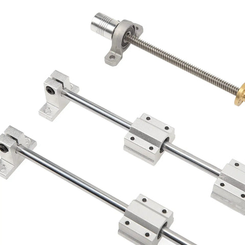 Dope Linear Motion Guide Kit With Slide Block Bearings For 3D Printer CNC Router And DIY Engraving, Built Tough From High Carbon Steel And Aluminum, Smooth Low Noise Glide For Precise Automation Equipment 8-300 linear rail and lead screw kit