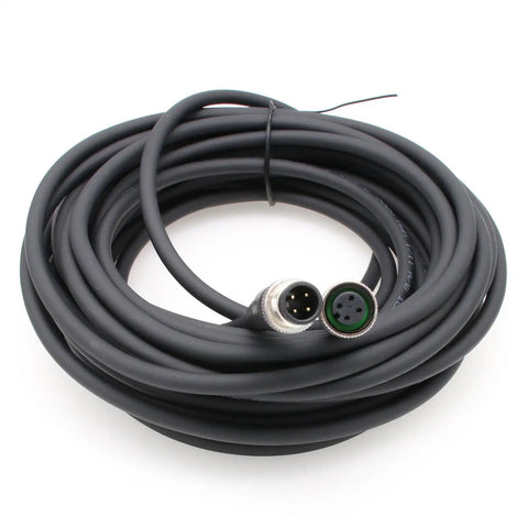Coiled M12 A Coded 4 Pin Male To 4 Pin Female Waterproof Shielded Cable For Sensor And Actuator Applications, 10 Meters