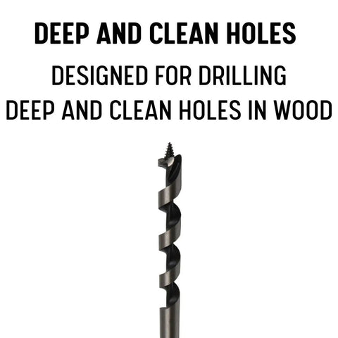 Heavy Duty Straight Shot Rugged 9/16 By 30 Inch Long Auger Drill Bit For Wood High Carbon Steel designed for drilling deep holes.