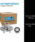 Front Wheel Bearing And Hub Assembly Kit 2 Piece Direct Fit For Acura RDX And Honda CRV 2007-2018, visible parts and packaging