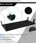 Smooth As Butter Under Desk Keyboard Tray With Heavy Full Extension Slides Wooden Pullout Work Platform For Clearing Desk Clutter Big Upgrade For Streamers Coders And Gamers 30 Inch Black showing detail of bracket height adjustment and solid wood design.