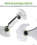 Stainless steel thread pitch gauge set with adjustable knobs and a fan of blades (front view)