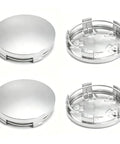 Fresh Ride Upgrade Snap In Wheel Center Caps 4 Piece Set Heavy Duty Abs Rim Hub Covers Universal Car Mod 2.36 Inch Silver shown from multiple angles