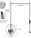 Plug In Chandelier Pendant Light With 16.4ft Cord 4 Light White Orb Wood Farmhouse Outdoor Chandelier with measurements