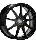 EDR9 Matte Black 16x7 Wheels For 4x100 And 4x114.3 Bolt Patterns, Aggressive Deep Lip Dope Look, side view showcasing alloy and deep lip