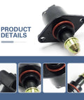 Idle air control valve for cars, black body with red O-ring and brass nozzle, Amazon brand.