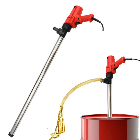 Heavy Duty Bad Boy Electric Drum Pump For 55 Gallon Barrels With 36 Inch Stainless Steel Tube And 6.6 Foot Wire Hose, extracting oil.