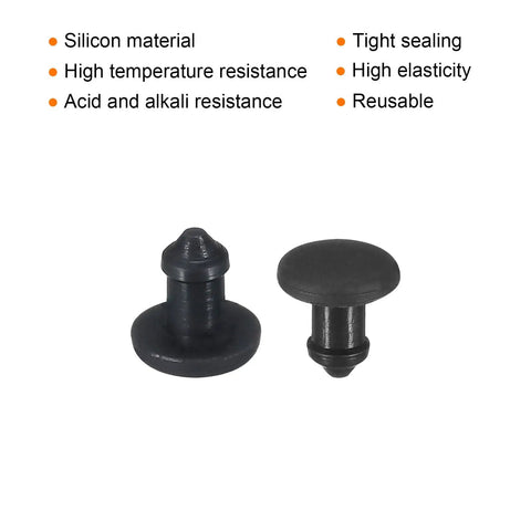 Top Shelf Silicone Hole Plugs Snap In Locking Round Seals 3mm Rubber Panel Gaskets flush black silicone plugs.