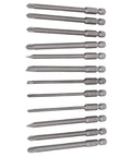 Kick Your DIY Game Up A Notch With This Epic 12-Piece S2 Alloy Steel Screwdriver Bit Set Slotted And Cross Head Sandblasted Rust Bits 100mm For Reliable Electric Drill And Manual Power Tool Performance, 12 S2 bits