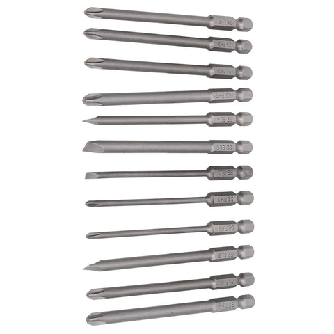 Kick Your DIY Game Up A Notch With This Epic 12-Piece S2 Alloy Steel Screwdriver Bit Set Slotted And Cross Head Sandblasted Rust Bits 100mm For Reliable Electric Drill And Manual Power Tool Performance, 12 S2 bits