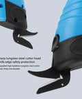 Top Tier Electric Fabric Scissors Providing Ridiculously Smooth Cordless Slicing On Thick Cloth And Carpet With An Included Charger Aimed At Serious Stitchers And Craft Teams Wanting Sick Precision Daily, showing sharp tungsten steel cutter head.
