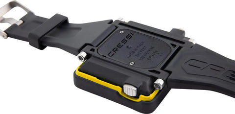 Back view of Raffaello Wrist Dive Computer With Built In Digital Compass showing durable strap and connectors.