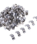 100 pcs N20 micro motor mounting brackets, metal silver clamps with two holes