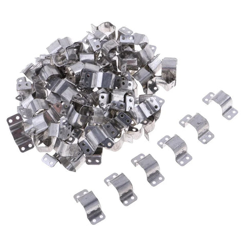 100 pcs N20 micro motor mounting brackets, metal silver clamps with two holes