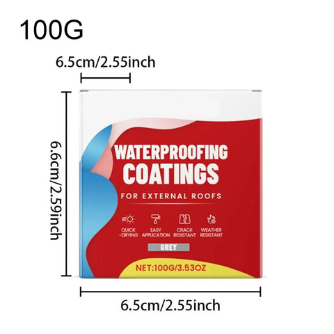 Transparent Waterproof Sealant For Wall And Roof Repair Adhesive That Handles Heavy Rain And Standing Water Like A Boss While Guarding Concrete Metal And Tiles Forever, 100G packaging.