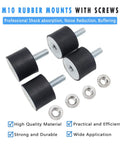 4 Pack M10 Rubber Vibration Isolator Mounts With Hex Lock Nuts For Air Compressors Motors And Diesel Engines Anti Vibration Shock Absorbers