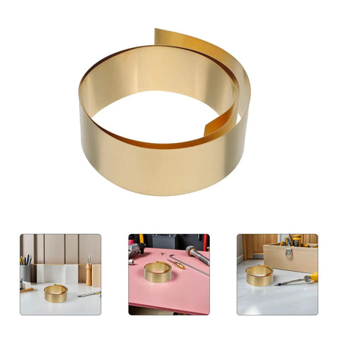 Brass Sheet Roll for Jewelry Making and Crafting with Copper Foil Tape for Grounding and Heat Transfer, Dope for Automotive Parts, Mechanical Projects, and Craft Foil Applications, Easy Cut and Form with High Thermal Conductivity, 100cm x 5cm x 0.05cm roll