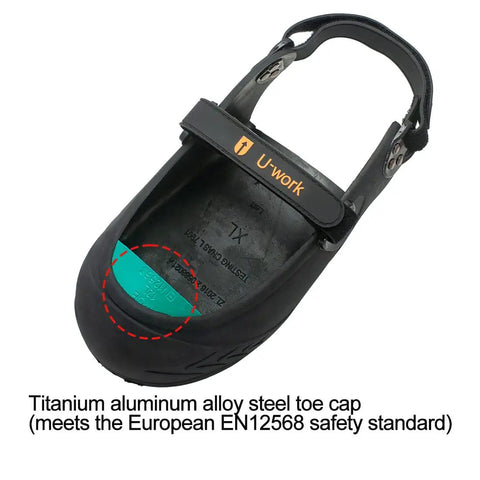 XL Heavy Duty Safety Overshoes With Steel Toe Caps And Titanium Aluminum Alloy Toe Caps, Tough Double Strap, Green, Top View