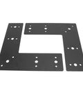 Heavy Duty L Shaped Flat Bracket Mending Plate Black Powder Coated Steel For Furniture Repair Indoors Outdoors 3mm Thick Two Pack Durable Braces