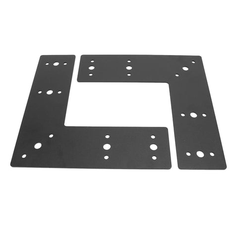 Heavy Duty L Shaped Flat Bracket Mending Plate Black Powder Coated Steel For Furniture Repair Indoors Outdoors 3mm Thick Two Pack Durable Braces