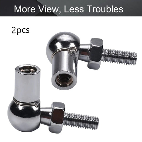 Two Pack Rod End Ball Bearings With Stud M6 Female Thread 6mm Bore A3 Steel Zinc Coated Silver Tone Heavy Duty Rod End Joint Fittings For Linkage And Precision Motion Control, showing two angled views of the fittings.
