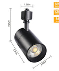 Black 3 Color Selectable 30W H Track Lighting Head, 36° beam, 3000 Lumen, kitchen ceiling spotlight, accent and task lighting