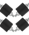 Beefed Up 4 Pack Air Compressor Vibration Absorbers M8 With Nuts Anti Vibration Shock Mounts Noise And Vibration Isolation Pads For Industrial Equipment Mechanical Shops Auto Garages And Heavy Duty Workshop Use, four black rubber mounts