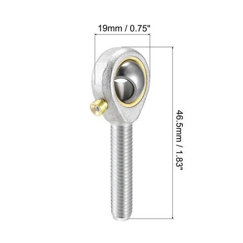 Beefy 1/4 Inch Bore Rod End Bearings With Left Hand 1/4-28 Male Thread Pre Lubricated Spherical Joint For Heavy Duty Linkages 2 Pack Fits Machinery And Automotive Projects 6.6KN Static Load 4.5KN Dynamic Load, 19mm x 46.5mm