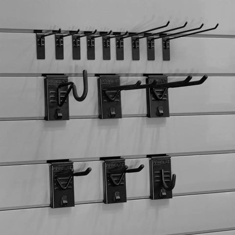 Topshelf Light Grey Pvc Slatwall Bundle With Eight By Four Foot Panels Holding Seventy Five Pounds Per Square Foot Ideal For Badass Home Storage Or Reliable Retail Fixtures Crafted From Ninety Percent Sustainable Materials