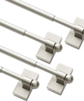 4 Pack Magnetic Curtain Rods For Metal Doors And Appliances Adjustable From 16 To 28 Inches Half Inch Diameter Nickel Finish