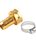 Heavy Duty Aluminum Garden Hose Mender Repair Kit With 3/4 Inch Us Thread Male Female Fitting And Stainless Steel Clamp For Sprayer Leak Fix And End Replacement No Tools Needed Just Twist And Go, brass hose fitting and clamp