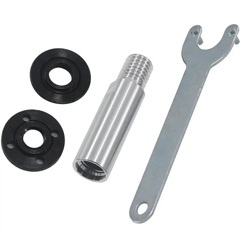 Five Eighth Inch 11 Thread Angle Grinder Extension Shaft Kit with 75mm Rod, Flange Nut, and Wrench, Heavy Duty Aluminum Alloy