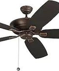 Colony Super Max Dual Mount 60 Inch Outdoor Ceiling Fan With Pull Chain 5 Blades In Roman Bronze Finish For Outdoor Use