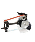 Badass Industrial Variable Speed 71 Inch Belt Grinder With 3 Grinding Wheels And Heavy Duty Base For Pro Knife Makers 220 Volt 2200W smooth running workhorse with motor and belt.