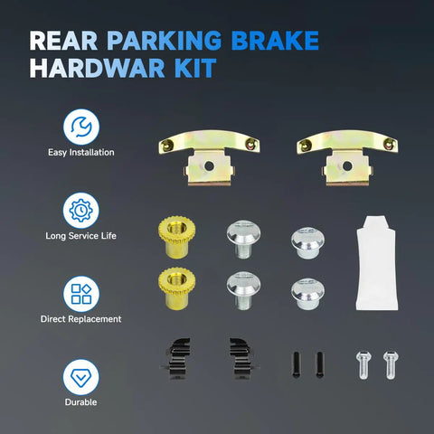 Top Quality Parking Brake Hardware Kit With Clips Adjusters Pins Bolts And Grease For Chevy Silverado Tahoe Suburban Avalanche Express Sierra Yukon Cadillac Escalade Dodge Dakota Ready To Fix Your Ride Fast