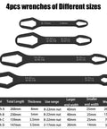 Four Piece Universal Torx Wrench Set With Double Head Self Tightening Design Adjustable From Three Millimeter To Twenty Two Millimeter Sizes