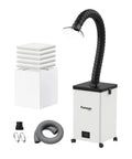 Low Noise Laser Fume Extractor For 10 To 40W Engravers With filters and accessories displayed