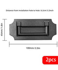 2 Pack Hidden Cabinet Pulls Black Zinc Alloy Recessed Drawer Handles with screws, low profile modern cabinet knobs, size 3.9x1.8 in