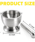 18 By 8 Stainless Steel Mortar And Pestle Set With Brushed Finish Durable Non Slip Base Rustproof No Residual Taste Easy To Clean Spice Grinder